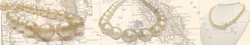 collane di perle barocche dorate coltivate nelle Filippine